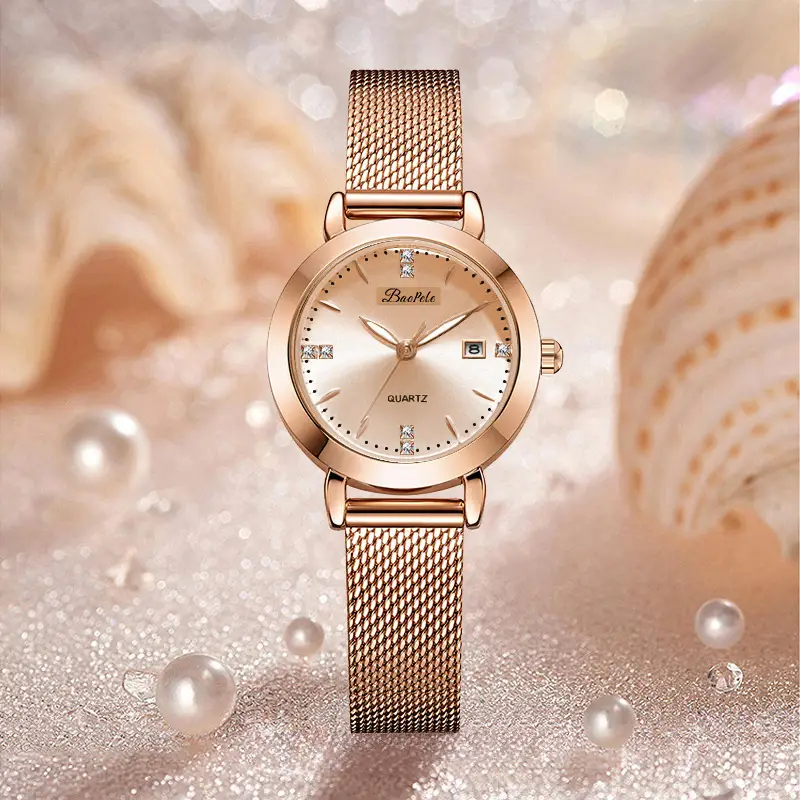 Women's Rose Gold Mesh Watch B3203L - Image 4