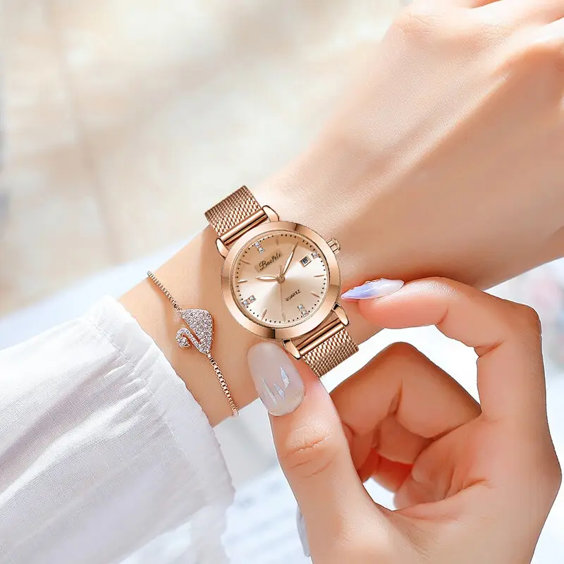 Women's Rose Gold Mesh Watch B3203L - Image 5