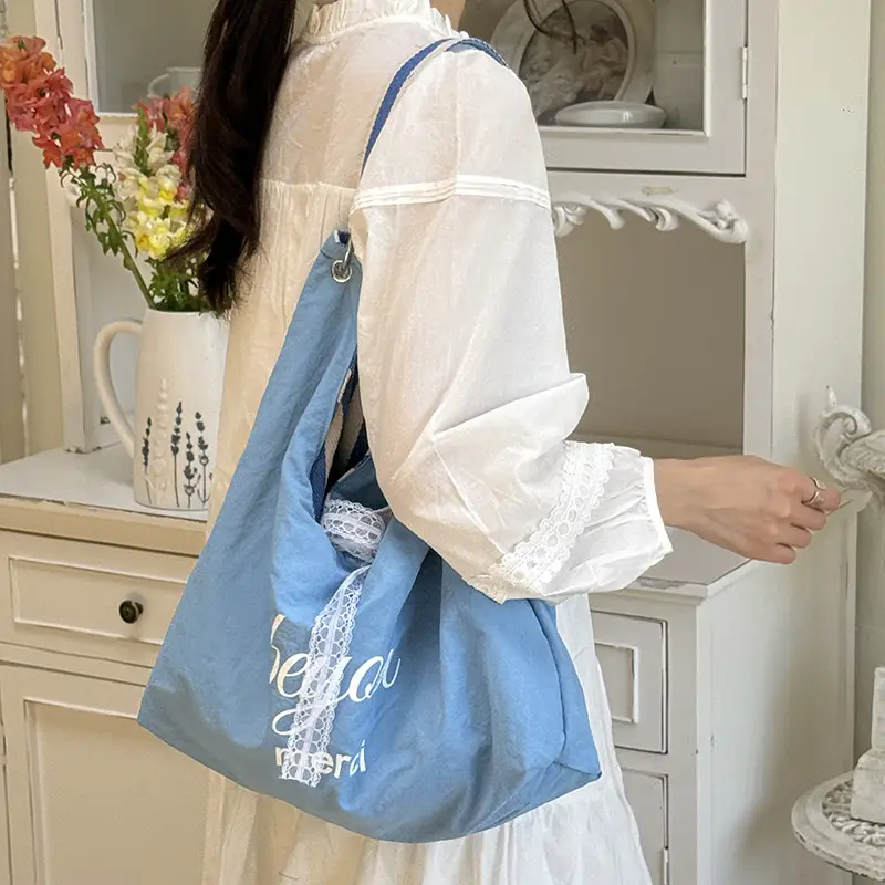 Women Striped Canvas Shoulder Bag Red White 2025 - Image 6