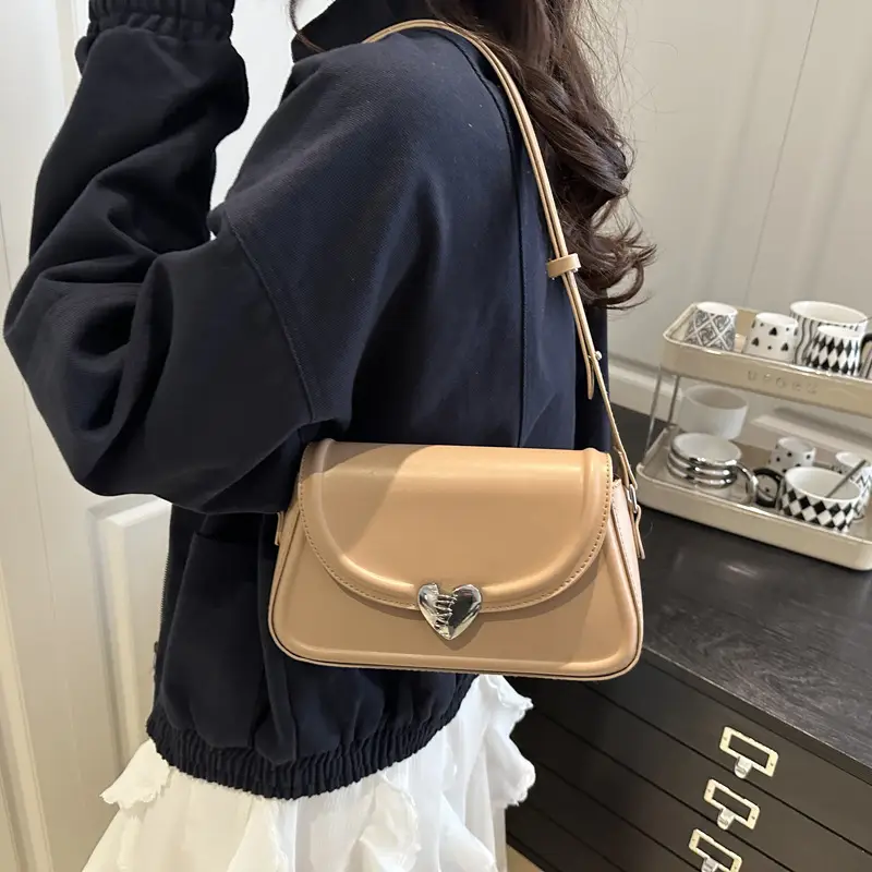 Pink Heart Lock Shoulder Bag for Women 2023 - Image 8