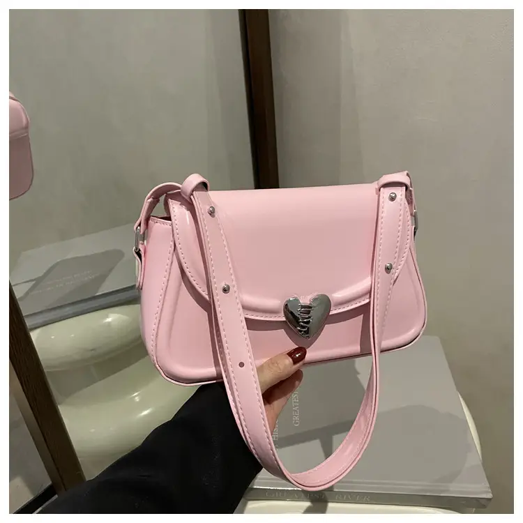 Pink Heart Lock Shoulder Bag for Women 2023 — feature 26