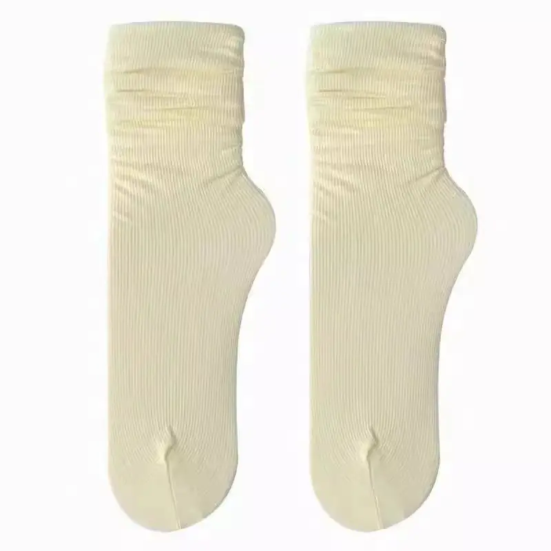Ice Ice Socks Women's Summer Thin Women's Summer Stacking Socks Mid-barrel Spring and Autumn Black and White Ice Stockings Long-barrel Stockings