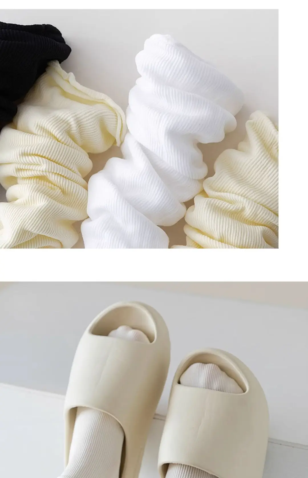 Ice Ice Socks Women's Summer Thin Women's Summer Stacking Socks Mid-barrel Spring and Autumn Black and White Ice Stockings Long-barrel Stockings — feature 15