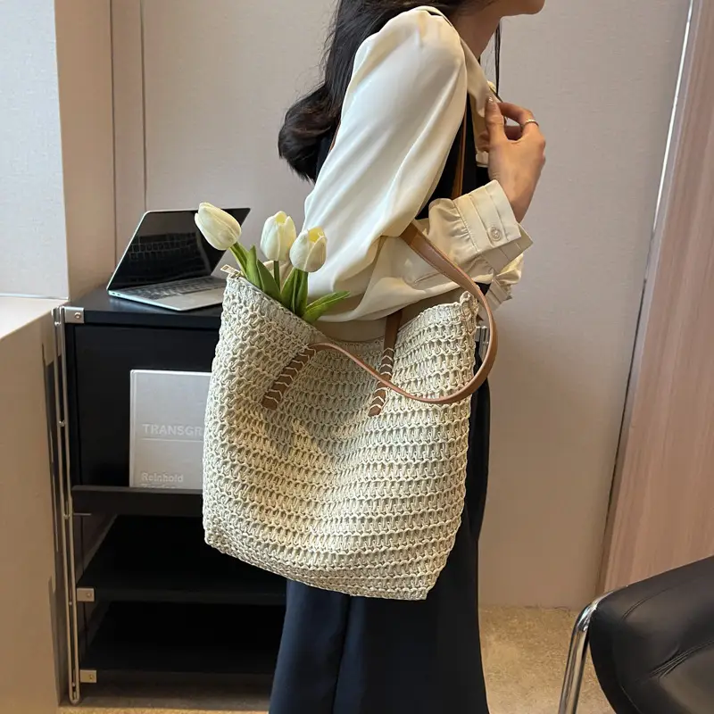 Women's Straw Shoulder Bag Large Capacity Korean Style - Image 6