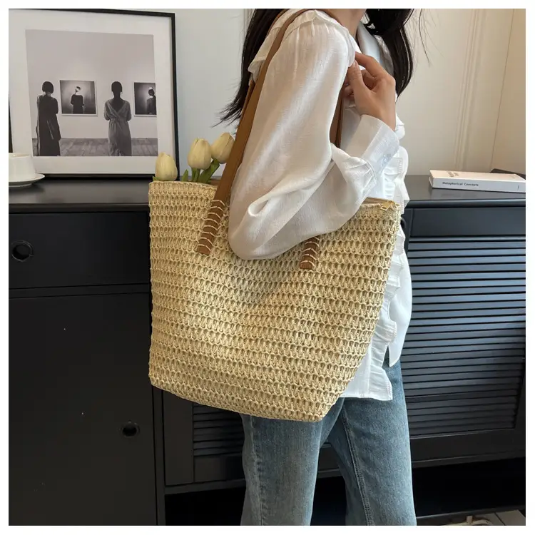 Women's Straw Shoulder Bag Large Capacity Korean Style — feature 19