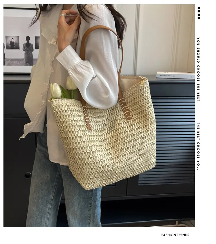 Women's Straw Shoulder Bag Large Capacity Korean Style — feature 2