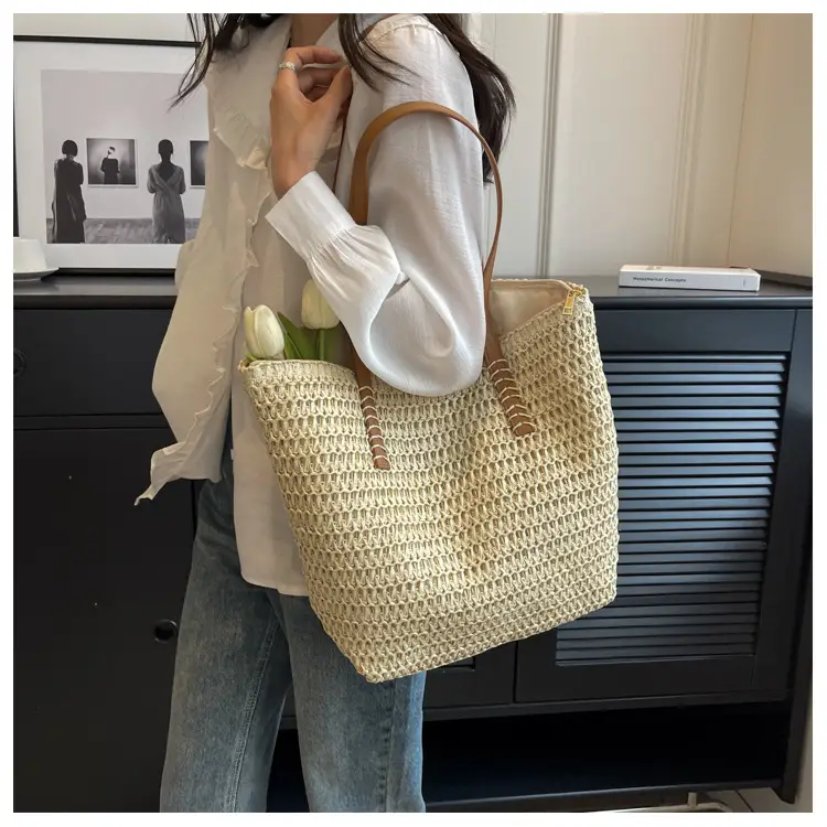 Women's Straw Shoulder Bag Large Capacity Korean Style — feature 21