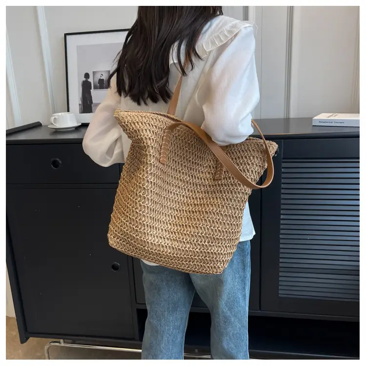 Women's Straw Shoulder Bag Large Capacity Korean Style — feature 26