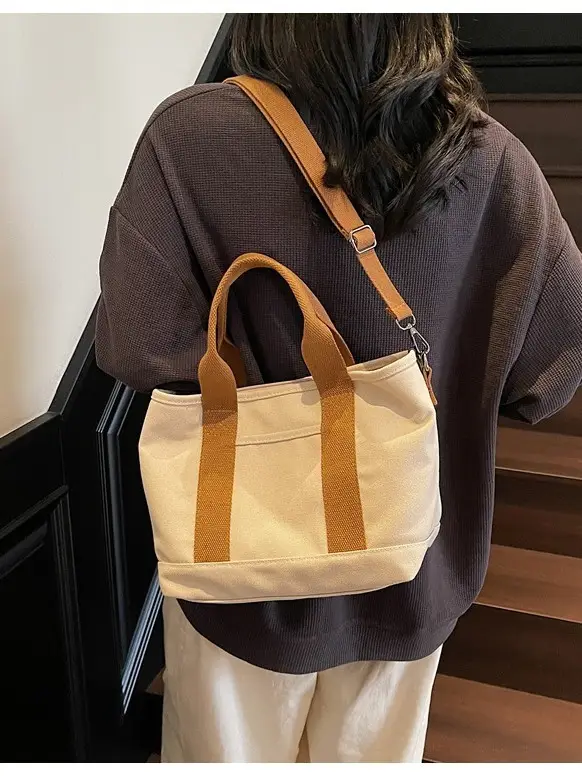 Canvas Shoulder Bag Large Capacity Casual Tote - Image 8