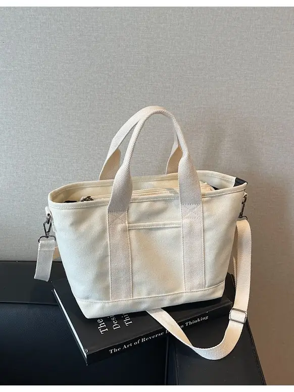 Canvas Shoulder Bag Large Capacity Casual Tote - Image 9