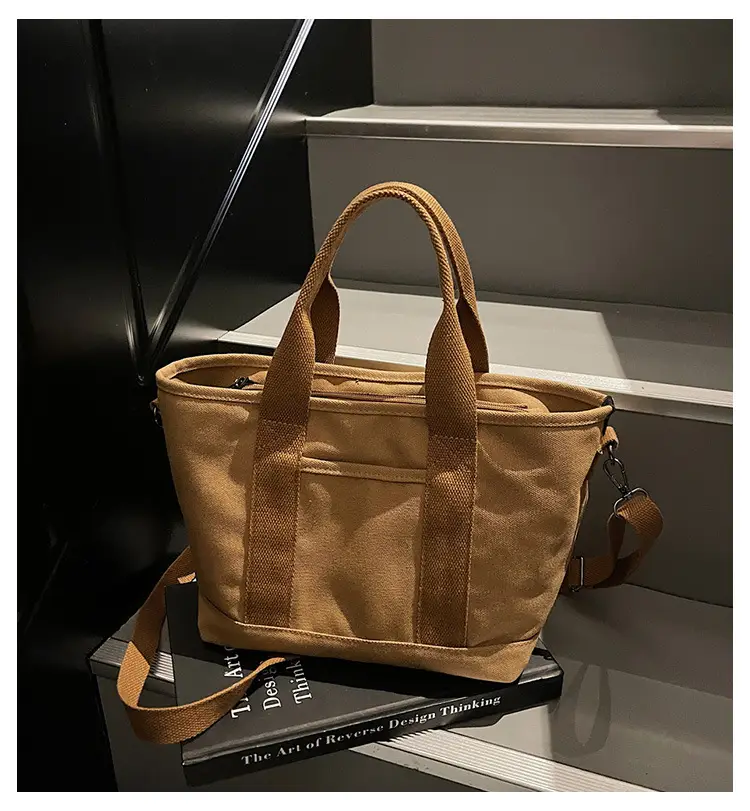Canvas Shoulder Bag Large Capacity Casual Tote — feature 1