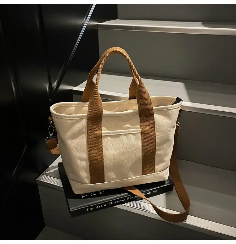 Canvas Shoulder Bag Large Capacity Casual Tote - Image 3