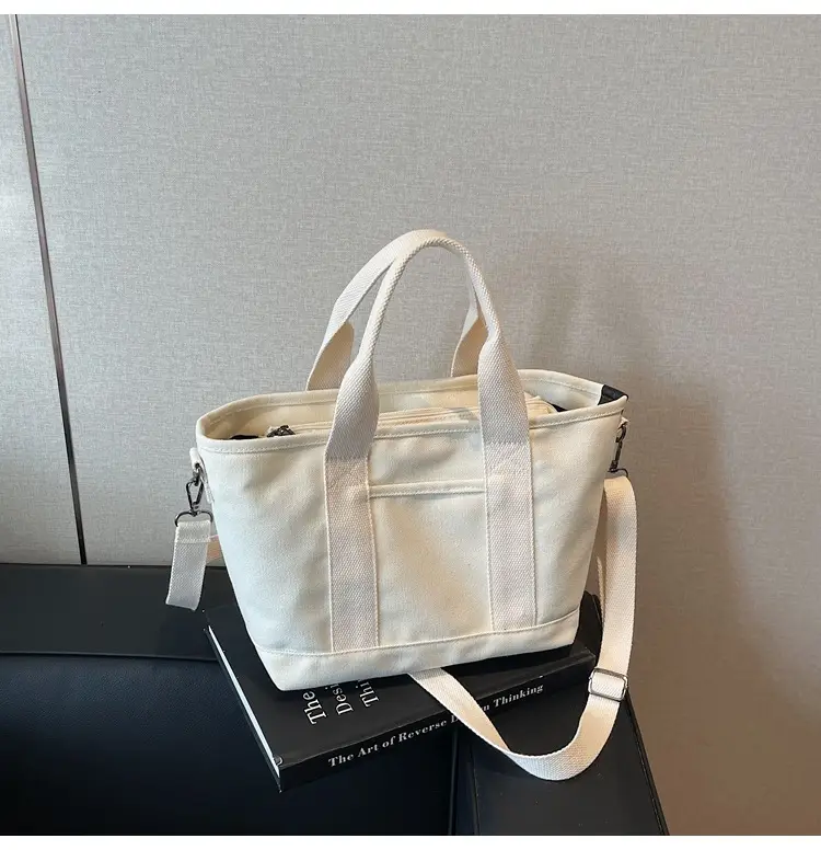 Canvas Shoulder Bag Large Capacity Casual Tote - Image 4
