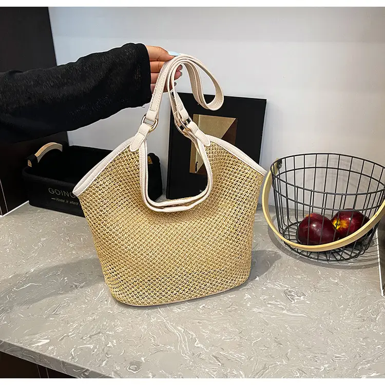 Golden Straw Woven Shoulder Bag Large Capacity — feature 28