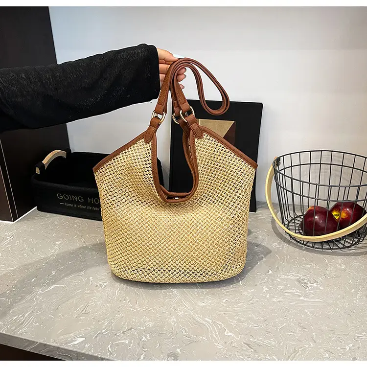 Golden Straw Woven Shoulder Bag Large Capacity — feature 29