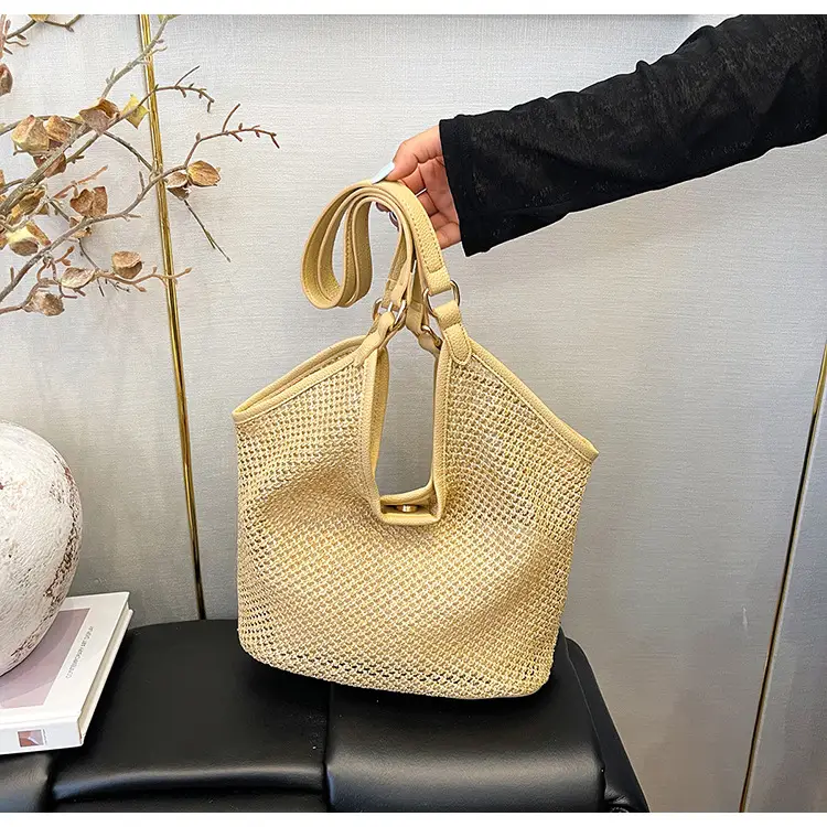 Golden Straw Woven Shoulder Bag Large Capacity — feature 33