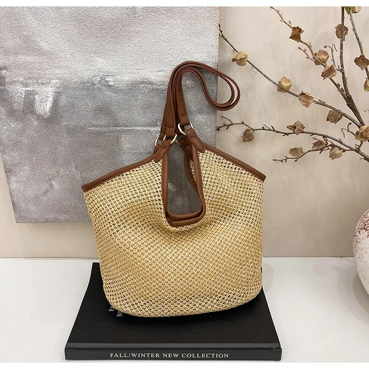 Golden Straw Woven Shoulder Bag Large Capacity — feature 39