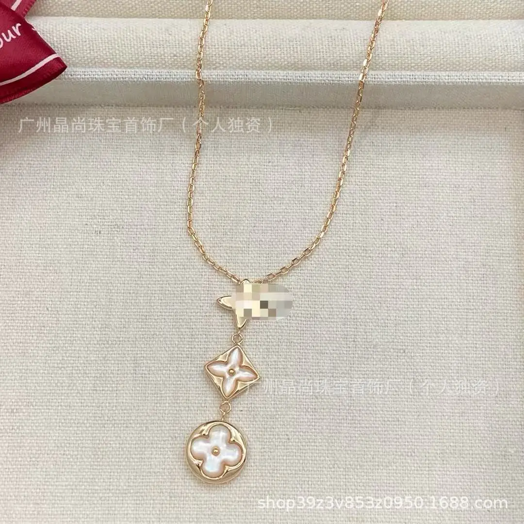 2025 New Product L's Silver 3-Piece Clover Necklace — feature 11