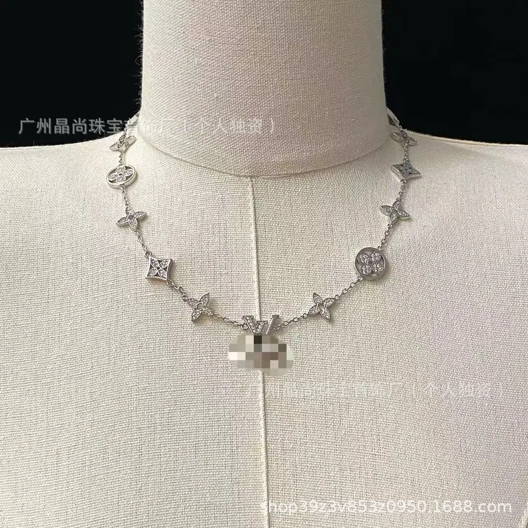 2025 New Product L's Silver 3-Piece Clover Necklace — feature 34