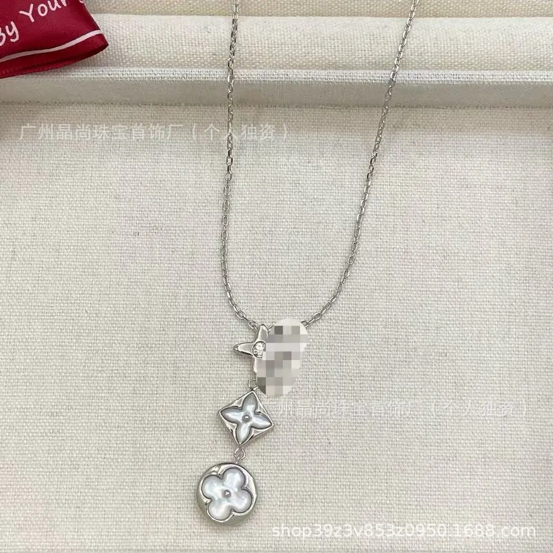 2025 New Product L's Silver 3-Piece Clover Necklace - Image 54