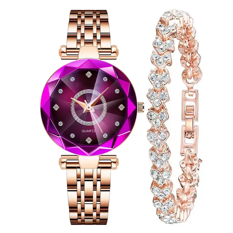 Women's Rose Gold Quartz Watch with Crystal Bracelet - Image 11