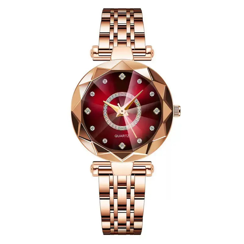 Women's Rose Gold Quartz Watch with Crystal Bracelet - Image 4