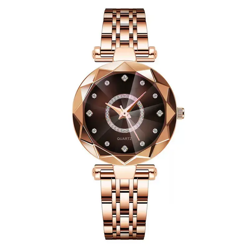 Women's Rose Gold Quartz Watch with Crystal Bracelet - Image 6