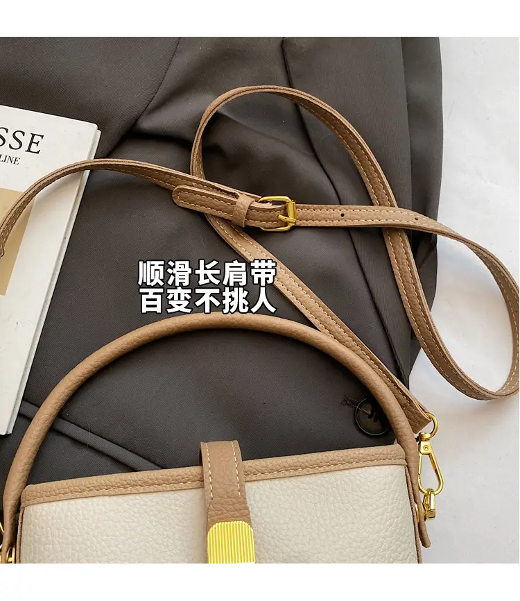 Women's Contrasting Texture Bucket Bag Shoulder Crossbody — feature 6