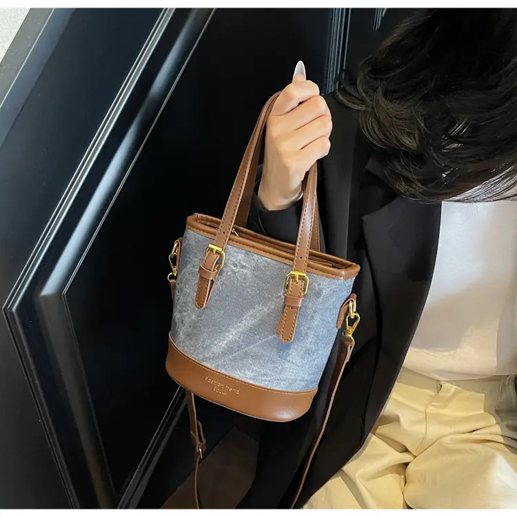 Women Crossbody Bag Brown Beige Leather Handle Shoulder Bag — feature 22