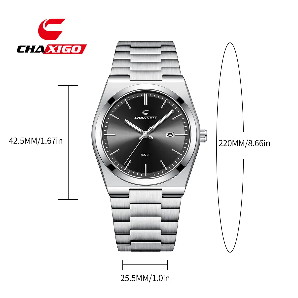 Men's Ultra-Thin Luminous Quartz Watch with Stainless Steel Band - Image 8