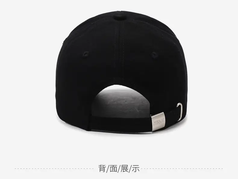 Black Embroidered Letter Baseball Cap with Curved Brim — feature 12