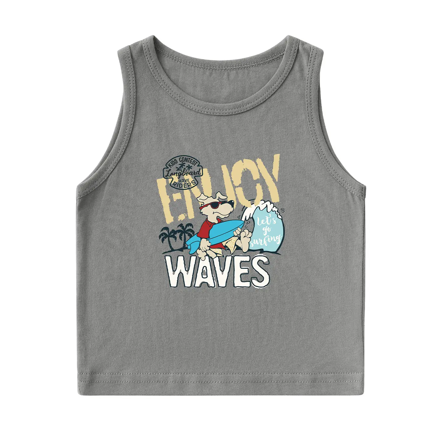 Boys Girls Summer Vests Pure Cotton Sleeveless T-Shirts - Image 14
