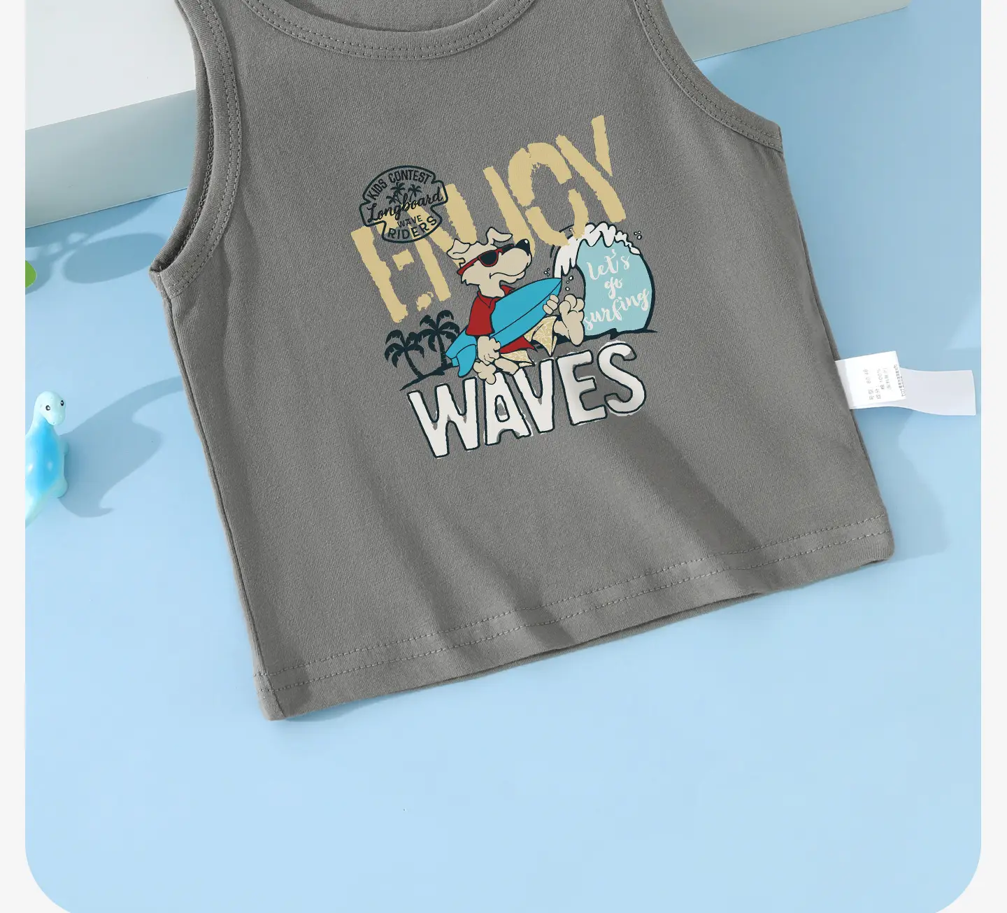 Boys Girls Summer Vests Pure Cotton Sleeveless T-Shirts — feature 9