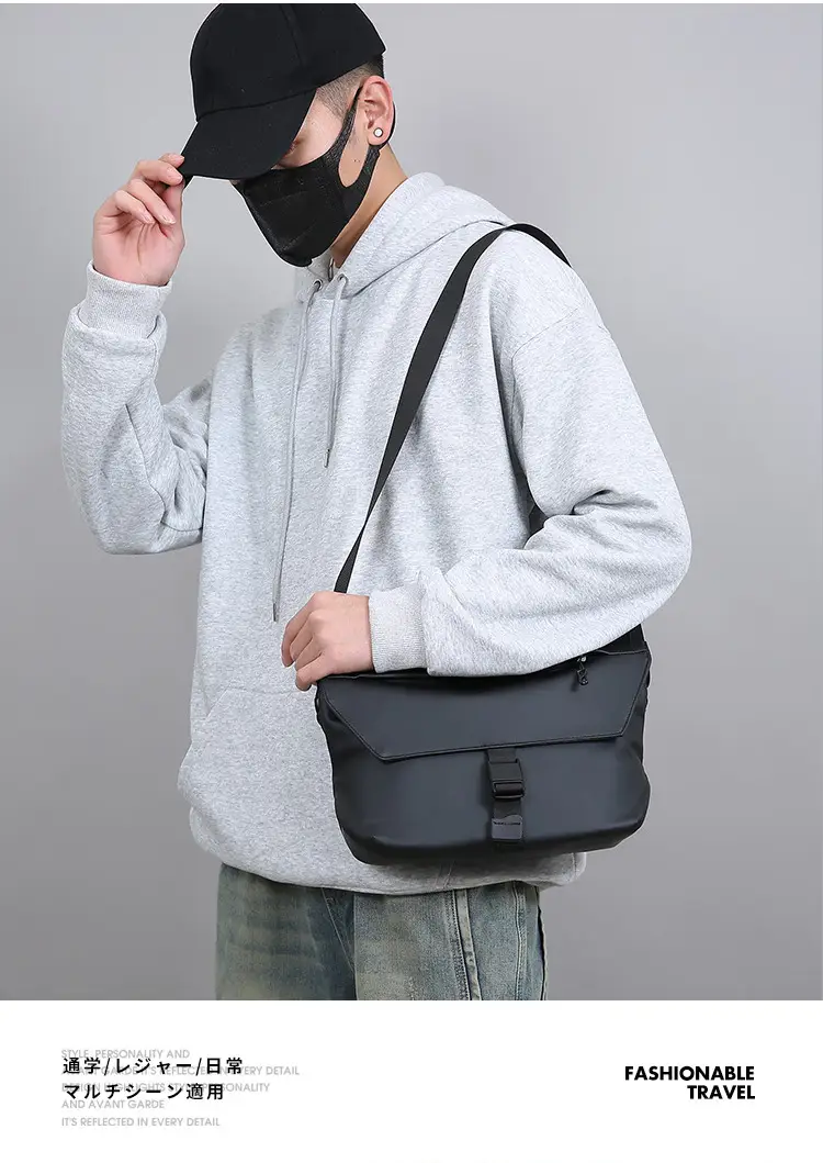 Black Crossbody Messenger Bag for Men — feature 15