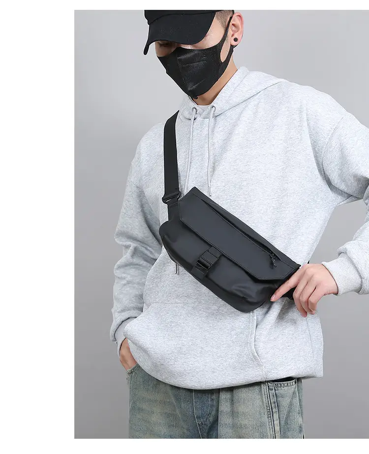 Black Crossbody Messenger Bag for Men — feature 23