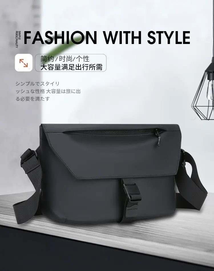 Black Crossbody Messenger Bag for Men — feature 3