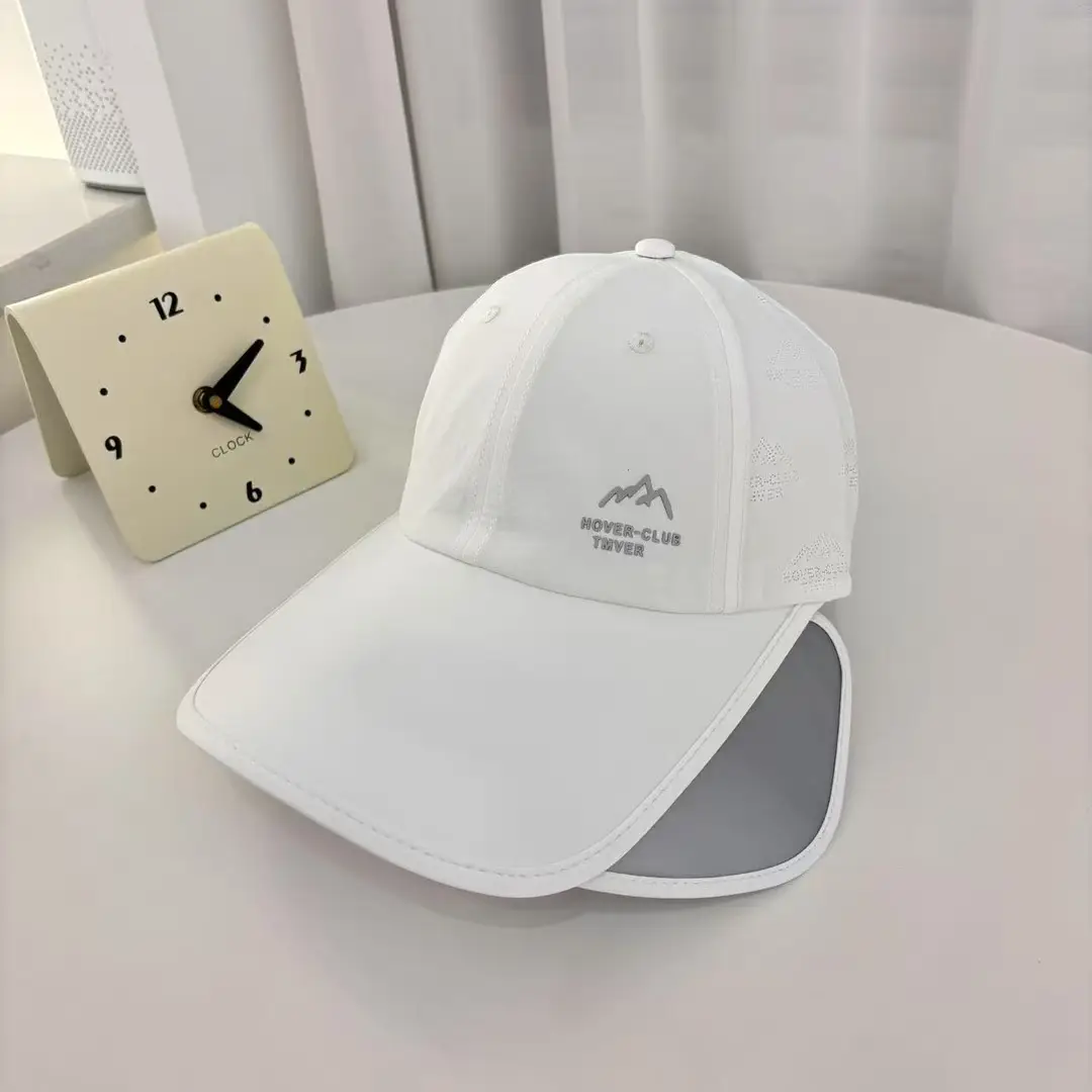 Men Navy Blue Retractable Cap Summer Sun Hat