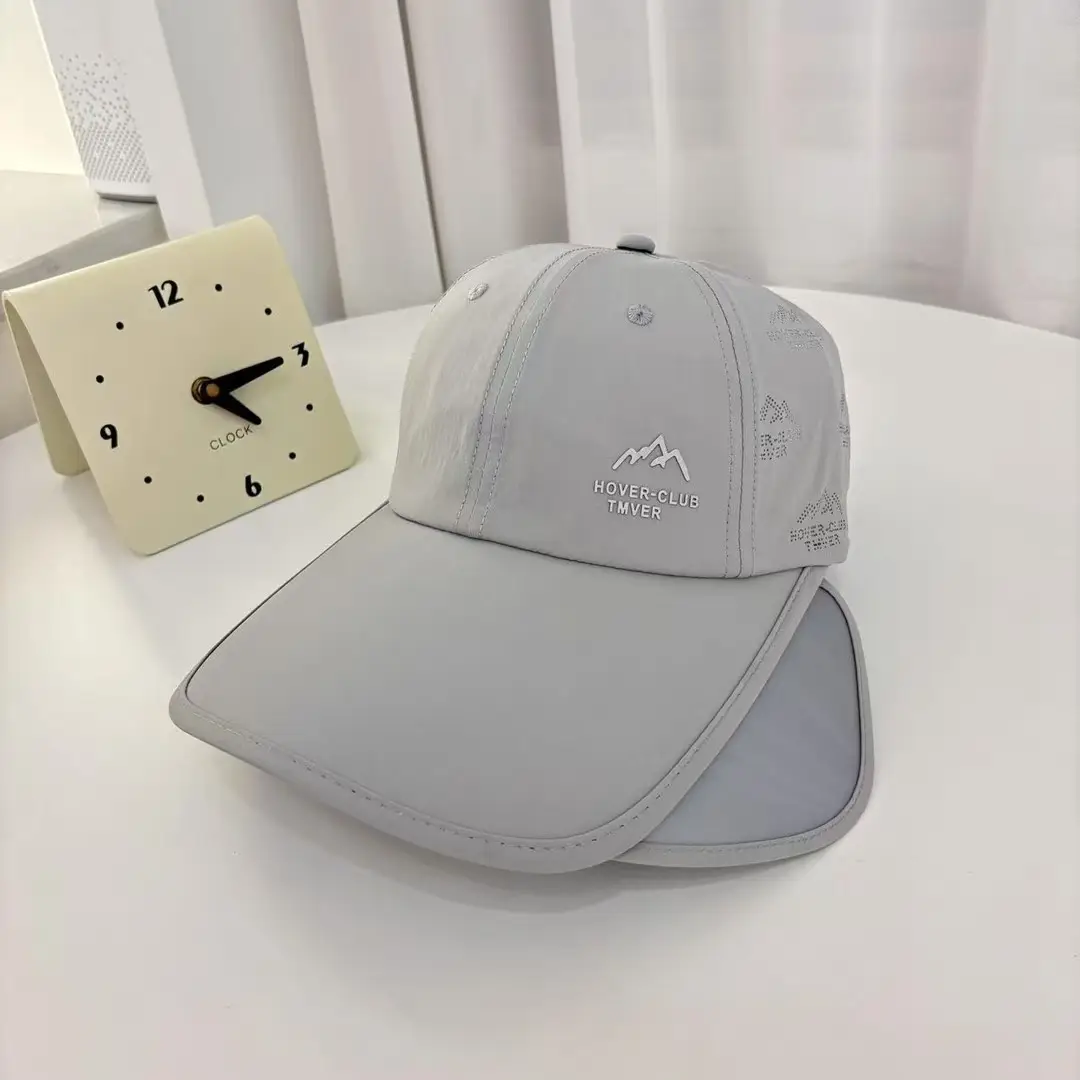 Men Navy Blue Retractable Cap Summer Sun Hat