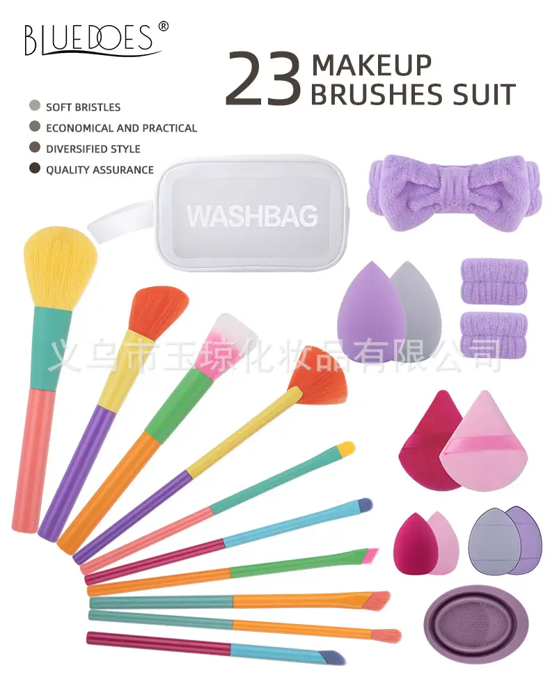 Cross-border Makeup Brushes 10 Colors Soft Wool Foundation Blush Egg Powder Puff — feature 1