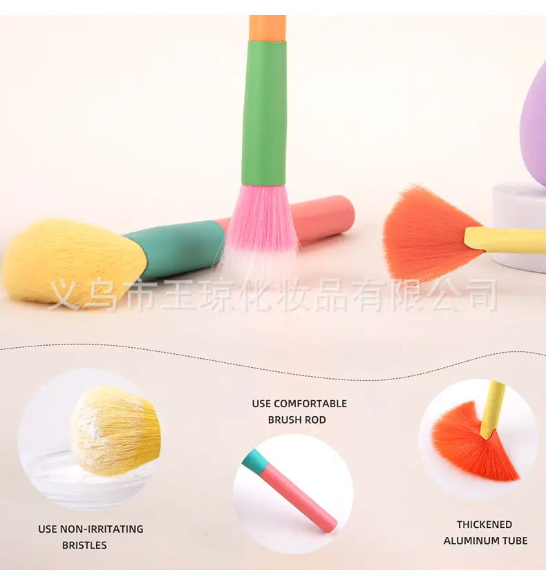 Cross-border Makeup Brushes 10 Colors Soft Wool Foundation Blush Egg Powder Puff — feature 7
