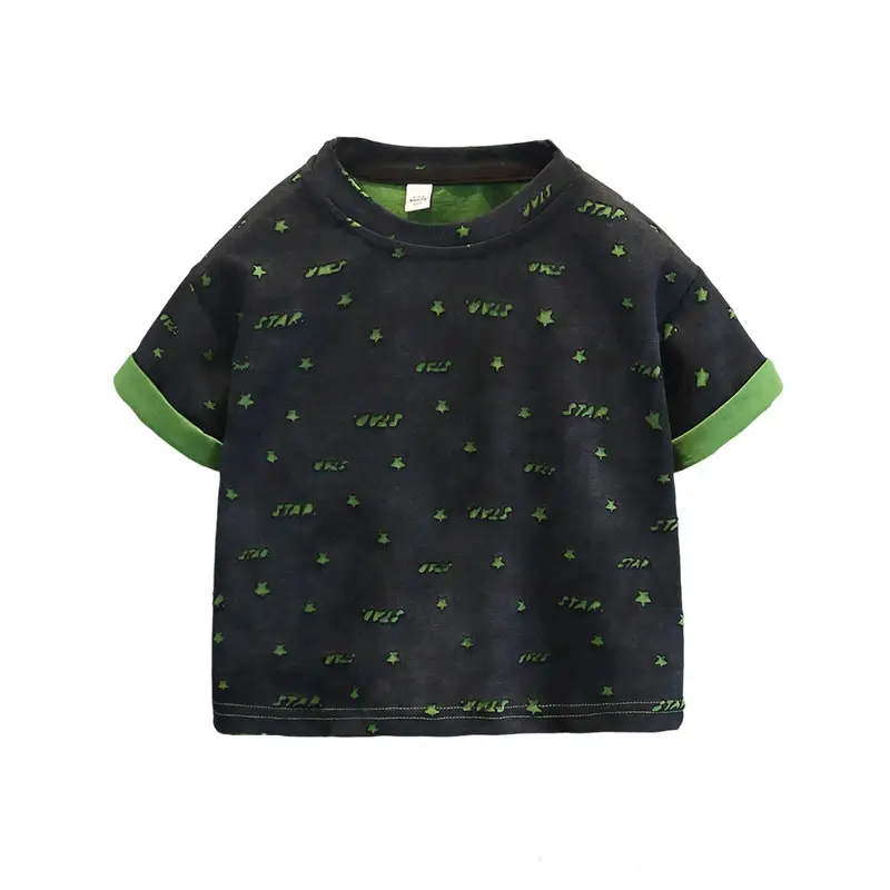 Boys Summer T-Shirt Green Print Thin 2025 - Image 6