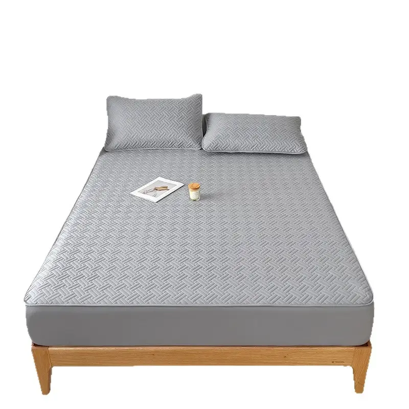 Three-Piece Quilted Bed Sheet Set, Skin-Friendly, Non-Slip, Quilted Bed Cover, Single Student Dormitory, Washable Mattress Protector - Image 36