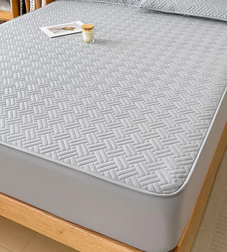 Three-Piece Quilted Bed Sheet Set, Skin-Friendly, Non-Slip, Quilted Bed Cover, Single Student Dormitory, Washable Mattress Protector — feature 10