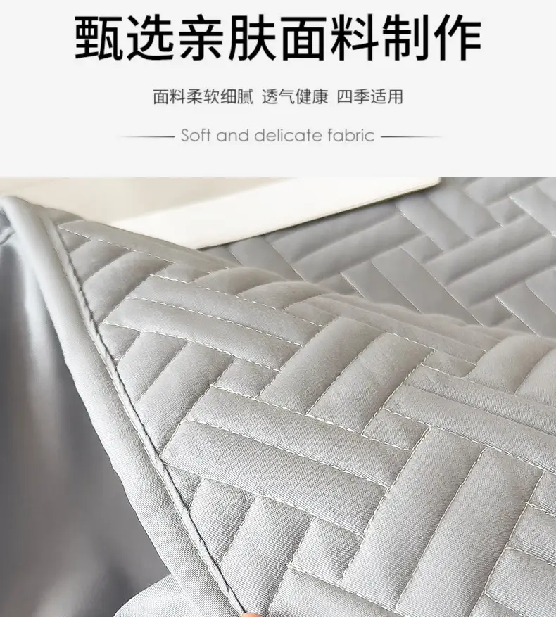 Three-Piece Quilted Bed Sheet Set, Skin-Friendly, Non-Slip, Quilted Bed Cover, Single Student Dormitory, Washable Mattress Protector — feature 8