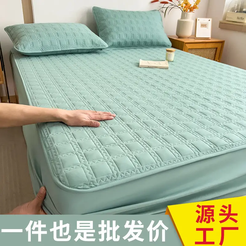Three-Piece Quilted Bed Sheet Set, Skin-Friendly, Non-Slip, Quilted Bed Cover, Single Student Dormitory, Washable Mattress Protector - Image 10