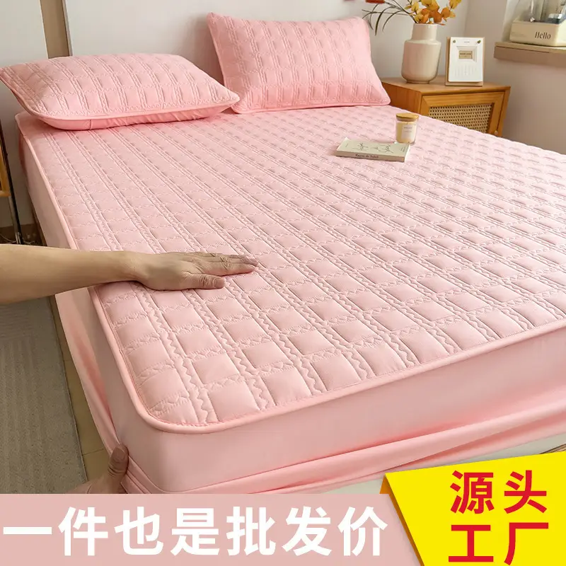Three-Piece Quilted Bed Sheet Set, Skin-Friendly, Non-Slip, Quilted Bed Cover, Single Student Dormitory, Washable Mattress Protector - Image 11