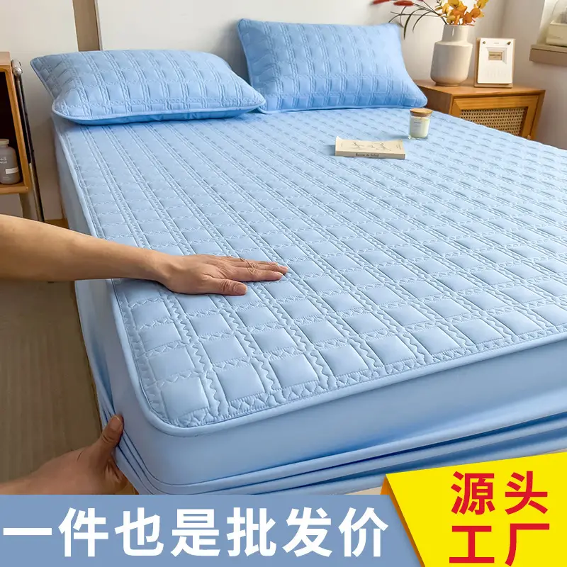 Three-Piece Quilted Bed Sheet Set, Skin-Friendly, Non-Slip, Quilted Bed Cover, Single Student Dormitory, Washable Mattress Protector - Image 15