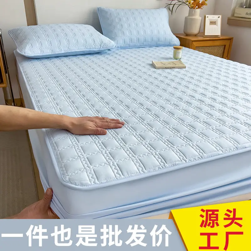 Three-Piece Quilted Bed Sheet Set, Skin-Friendly, Non-Slip, Quilted Bed Cover, Single Student Dormitory, Washable Mattress Protector - Image 16