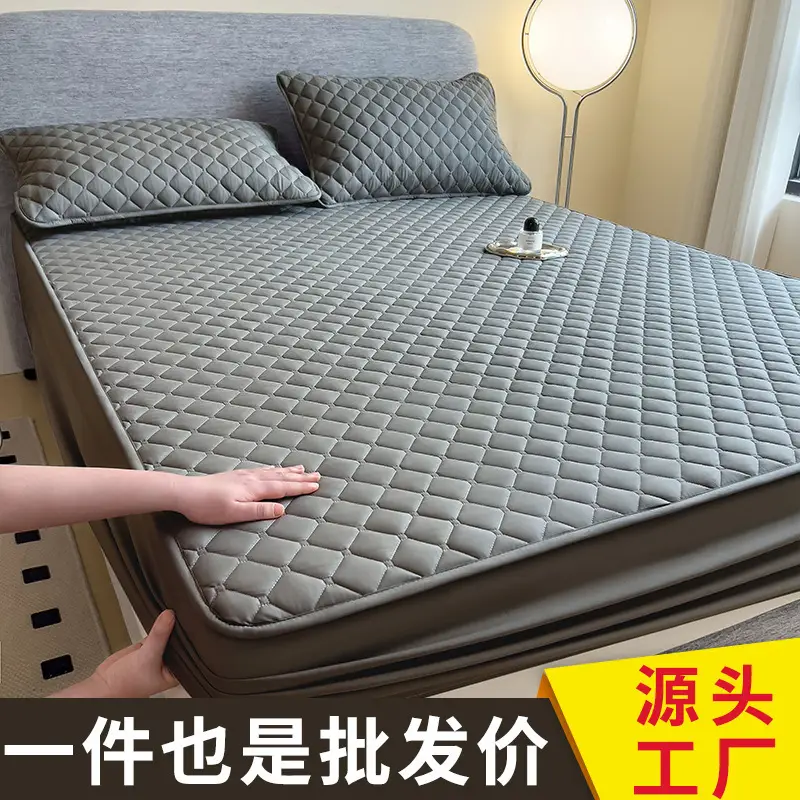Three-Piece Quilted Bed Sheet Set, Skin-Friendly, Non-Slip, Quilted Bed Cover, Single Student Dormitory, Washable Mattress Protector - Image 19