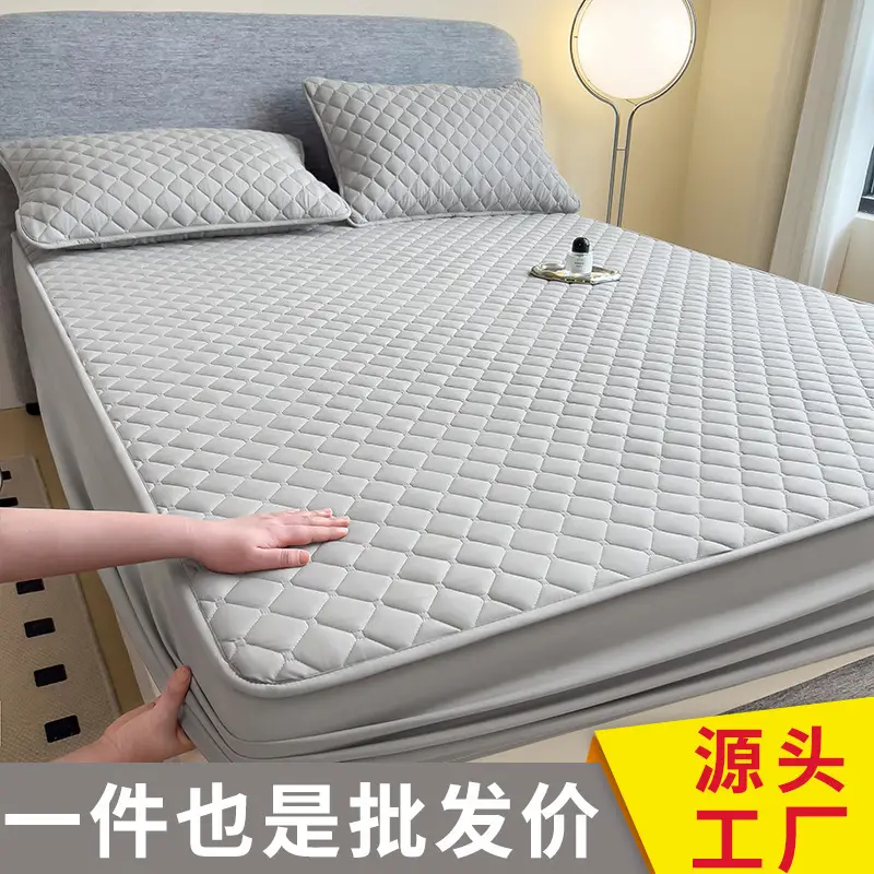 Three-Piece Quilted Bed Sheet Set, Skin-Friendly, Non-Slip, Quilted Bed Cover, Single Student Dormitory, Washable Mattress Protector - Image 20